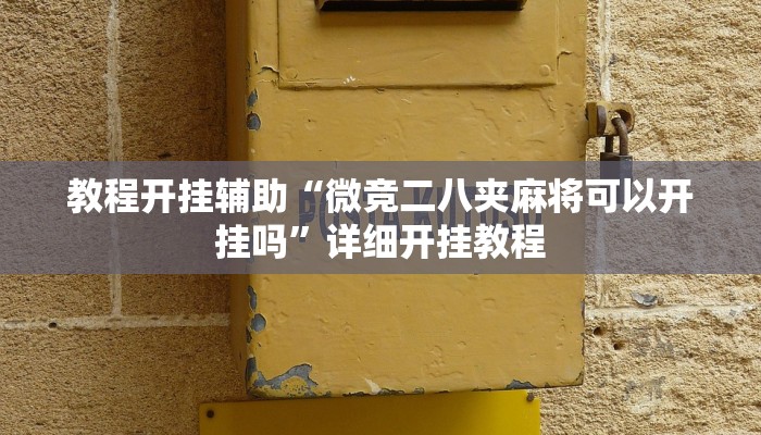 教程开挂辅助“微竞二八夹麻将可以开挂吗”详细开挂教程