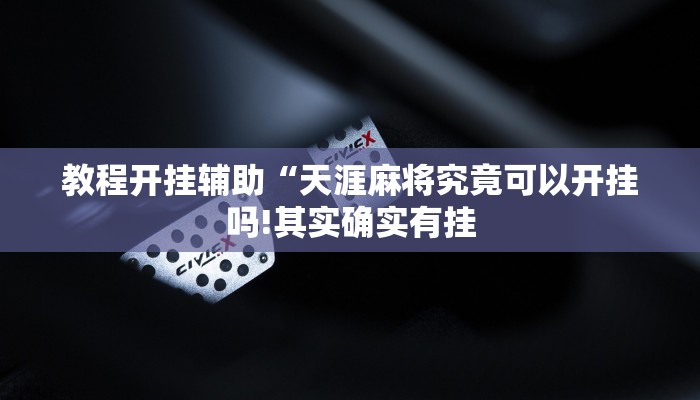 玩家辅助神器:“湖北家乡麻将可以开挂吗”其实确实有挂